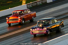 Vinnie DiRose And Pete Esposito Qualify Side By Side In A Tri Five Shoebox Shootout For The Drag Racing Fans